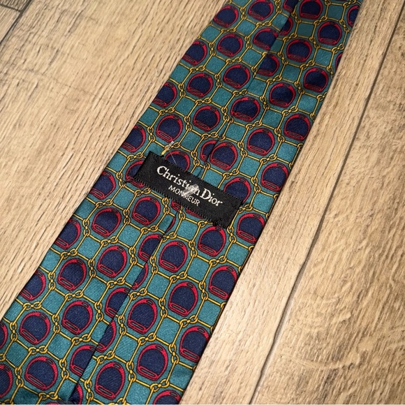 Men's Christian Dior Geometric Patterned Tie - Picture 3 of 4